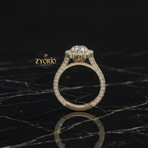Luxury Marquise Halo Engagement <b>Ring</b> in 18K Gold Elegant <b>Statement</b> <b>Ring</b> for Women - Product Image 2