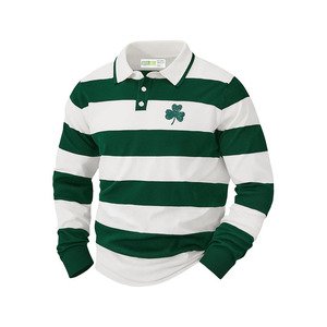 Chemises polo pour hommes pour la Saint-Patrick, chemise classique irlandaise à manches longues et col (S-3XL) - Product Image 1