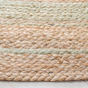 Tapis moderne en jute rayé, tissage plat, pour salon, tons beiges, à poils ras, usage domestique - Product Image 2