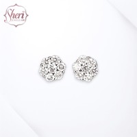 [Sheri Jewels] Anting Wanita Gaya Bunga Klasik 18K Emas Putih Solid Berlian Alami 0,26ct Potongan Cemerlang Warna F-G SI1-2