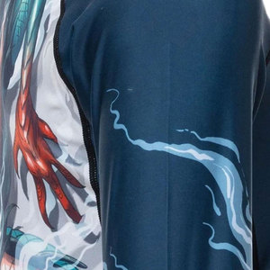 Econex Sports T-shirt de compression unisexe à manches courtes, impression par sublimation, séchage rapide, Spandex Polyester, motif vague bleue - Product Image 4