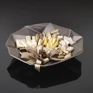 Plateau à chocolat géométrique de luxe avec ruban décoratif, plateau de présentation de desserts contemporain - Product Image 1