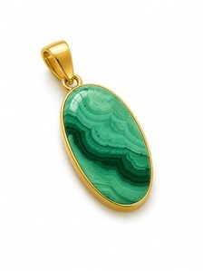 จี้รูปไข่ประดับมรกตเขียวธรรมชาติจาก HA Gems ชุบทองสไตล์วินเทจ สำหรับผู้หญิง เครื่องประดับราชสถาน เหมาะสำหรับงานแต่งงานและเพื่อการบำบัดรักษา - Product Image 3