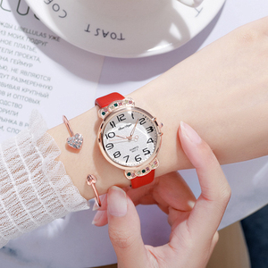 9797 New Product 2pcs Set Simple Women Watches With Bracelet Ladies Leather Wrist Watch <b>Clock</b> Montre Pour Femme - Product Image 5