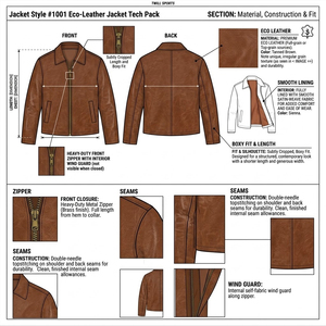 Men's Brown Genuine <b>Leather</b> <b>Jacket</b> Zipper Closure Casual <b>Winter</b> Wear Regular Fit Solid Color Front Logo Breathable Eco-Friendly - Product Image 6