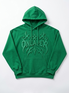 Sudadera con Capucha Verde para Hombre ONEAPEX, Sudadera Holgada con Estampado en Relieve, Estilo Urbano, Algodón Grueso, Informal - Product Image 3