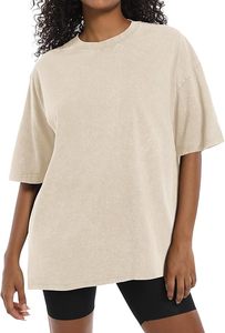 T-shirt oversize à col rond en tissu respirant et écologique, imprimé, idéal pour l'été, la gym, les entraînements et les tenues décontractées à la maison - Product Image 3