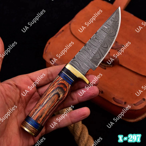 Couteau de survie tactique EDC à lame fixe en acier Damas forgé à la main, facile à transporter, équipement de bushcraft - Product Image 2