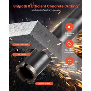 High-Precision 1-1/2 Inch Diameter Wet Diamond Core <b>Drill</b> <b>Bit</b> <b>for</b> <b>Masonry</b> <b>Concrete</b> 14 Inch Drilling Depth 1-1/4 In-7 <b>Concrete</b> - Product Image 5