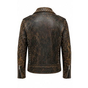 Purple PU Leather <b>Jacket</b> with <b>Rhinestone</b> Print Full Sleeve Biker Style All Seasons Motorcycle Wear Waterproof Windproof Unisex - Product Image 6