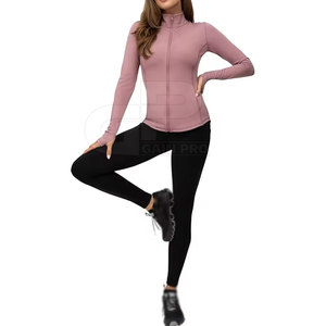Chaqueta de Yoga para Mujer de Alta Calidad, Tejido Elástico Transpirable, Corte Ajustado, Cierre Completo, Manga Larga, Chaqueta Deportiva - Product Image 4