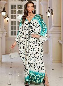 Abaya Elegante para Mujer, Larga hasta el Suelo, con Estampado Abstracto, Manga Larga, Corte Holgado, Vestido Modesto para Primavera/Verano, Uso Diario, Poliéster - Product Image 5