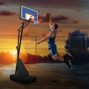 Canestro da Basket Portatile con Tabellone da 39 Pollici, Regolabile 8.04 ft - 10.01 ft, Attrezzatura Professionale da Campo per Giovani e Adulti - Product Image 2