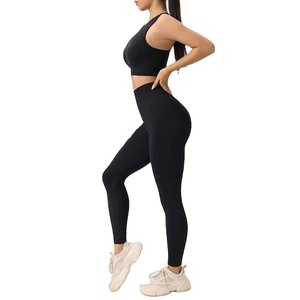 Leggings de sport taille haute pour femme, effet ventre plat, extensibles, pour fitness, course, yoga et gym - Product Image 1
