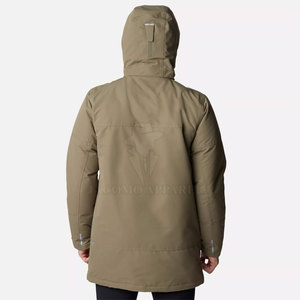 Parka longue pour homme avec capuche réglable, fermeture intégrale, construction matelassée chaude pour les activités hivernales en extérieur - Product Image 3