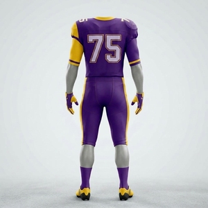 Custom Men's Purple Gold American Football Uniform <b>Padded</b> Jersey <b>Pants</b> Set Sports Team Apparel - Product Image 3