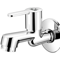 Robinet de lavabo mural S&R à poignée unique, corps en zinc chromé, cartouche céramique, design contemporain