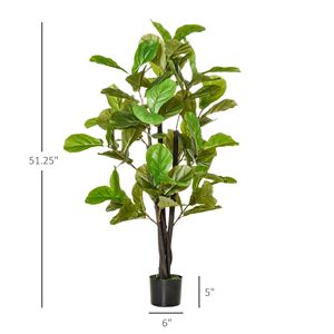 Albero di Quercia Ficus Lyrata Artificiale da 1,37 m per Interni ed Esterni, Decorazione Verde in Vaso per Halloween, Ufficio, Matrimoni e Temi Artistici - Product Image 3