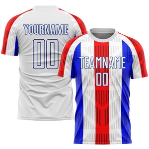 Maillot de football personnalisé blanc royal en sublimation, respirant, séchage rapide, ensemble uniforme de football, vêtements d'équipe, vêtements de sport pour hommes - Product Image 1