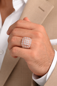 Iced Out Hip Hop Diamond <b>Ring</b> for <b>Men</b> 925 Silver 10K 14K Gold Wide Band Luxury Bling <b>Ring</b> Streetwear Jewelry Gift for Him - Product Image 4