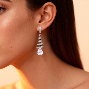 18k Solid Gold High Quality Morganite Gemstone & Real White Diamonds Dangling Drop <b>Earrings</b> OEM Wholesale Valentines Day Gifts - Product Image 2