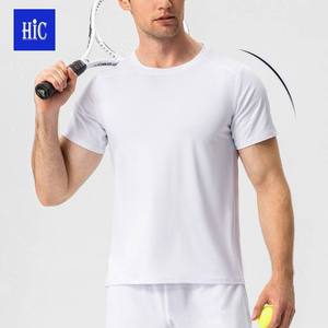 Camiseta Deportiva de Tenis para Hombre HiC, Cuello Redondo, Manga Corta, Corte Ajustado, Estampado de Letras Personalizado, Algodón que Absorbe la Humedad, Verano - Product Image 1