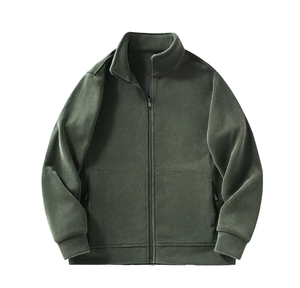 Mens <b>Sherpa</b> Fleece Jacket Stand Collar Zip Front Winter Warm Softshell Casual Outdoor Jacket Custom Logo Supplier - Product Image 1