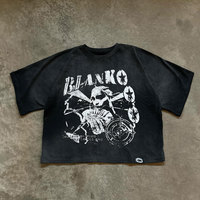 Camiseta de Alta Calidad con Logotipo Personalizado, Impresión 3D en Relieve, Cuello Redondo Holgado, Transpirable, OEM, 100% Algodón Jersey, 220g