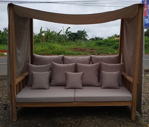 Muebles de exterior modernos, tumbona de madera maciza para jardín, tumbona para Sun Gazebo Teak fabricada en Indonesia para uso exterior - Product Image 3