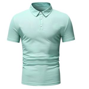 Men's Black Short Sleeve Knitted Polo Shirt Solid Color Casual Style Regular Fit - Product Image 5