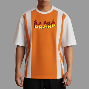 T-shirt Homme Personnalisé Hip-Hop Tendance Haut de Gamme en Jersey 100% Coton Épais, Écologique, Respirant, Séchage Rapide, Coupe Ample - Product Image 6