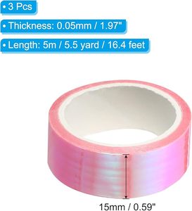 Decorative Holographic Metalized Tape <b>Roll</b> Self Adhesive <b>Mirror</b> Finish Metallic Foil Sticker for Art & Craft Projects Packaging - Product Image 3