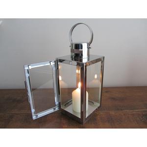 Gorgeous <b>Polished</b> <b>Chrome</b> Silver Tea Light Holder and Candle Lantern Set 25cm Wedding Lanterns Pack of 2 KSN India - Product Image 4