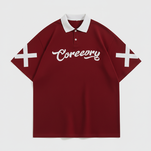 Chemise en coton pour homme, unie, respirante, décontractée, à manches courtes, avec logo brodé sur le devant, design lettre, haut de gamme, coupe longue - Product Image 1
