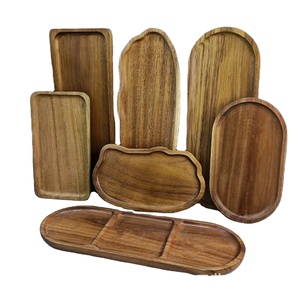 Platos al por mayor, bandeja de servicio de madera personalizada, plato de madera para café, aperitivos, frutas, té, pasteles, bandeja de exhibición para el hogar - Product Image 1