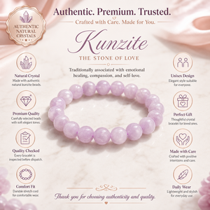 Natural Kunzite 8mm Round Gemstone <b>Crystal</b> Beaded Stretch <b>Bracelet</b> Women's Cute Style Third Party Certified Wholesale Supply - Product Image 5