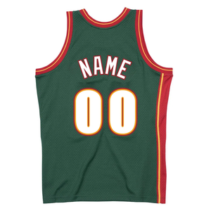 Camiseta de Baloncesto Verde Personalizada con Estampado por Transferencia Térmica, Camiseta sin Mangas con Malla Estampada en la Parte Delantera, Unisex, Transpirable, 100% Poliéster - Product Image 1