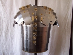 Auténtico Casco Romano Lorica Segmentata Medieval, Acero Suave Antiguo Pulido y Plateado, Temática Deportiva, Armadura de Caballero, Cosplay de Halloween - Product Image 4