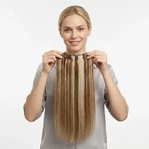 100% Remy Weft Straight Highlighted Full Lace <b>Wig</b> <b>Long</b> Highlighted Hair Natural Wave Texture Human Weft Customizable Hair - Product Image 3