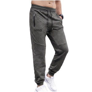 95% Cotton 5% Spandex Lightweight Fleece Stretch Track Pants <b>Zip</b> up <b>Pocket</b> Slim Fit Workout Jogging Wear <b>Joggers</b> Pants Men - Product Image 2