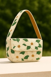 Sac à main à bandoulière brodé de perles florales pour femme, sac léger en polyester pour les voyages quotidiens - Product Image 6