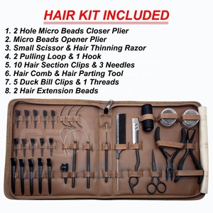 Kit de Herramientas de Acero Inoxidable para Extensiones de Cabello con Alicates de Microperlas, Abreperlas, Cierre y Accesorios de Anclaje para Instalación y Remoción - Product Image 2