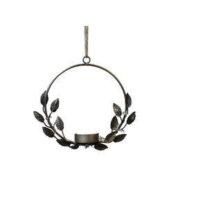 Farol de hierro con diseño de recorte circular para decoración del hogar, portavelas colgante, accesorio de iluminación de pared de metal duradero - Product Image 4