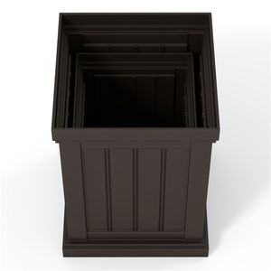 Ensemble de 2 jardinières empilables en PP avec trous de drainage efficaces, résistantes aux intempéries, pour une utilisation en intérieur et en extérieur, fabriquées en fibres végétales - Product Image 2