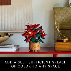 Set di costruzioni per adulti con piante e fogliame artificiali iconici a forma di Poinsettia - Product Image 1