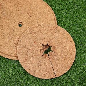 Natural coir plant <b>pot</b> cover disc ring coconut fiber weed preventing mat <b>tree</b> protection mats - Product Image 2