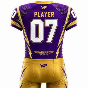 Uniforme de football américain pour hommes WARPRO Elite, maillot sublimé à col en V, manches courtes, ajusté, évacuant l'humidité, toutes saisons - Product Image 3