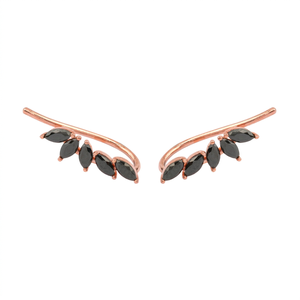 14K Solid Gold Marquise Cut <b>Fine</b> Cuff <b>Earrings</b> Butterfly Shape Modern Statement Jewelry for Women IGI Certified Party Gift - Product Image 1