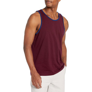 Camiseta sin Mangas para Hombre, Informal, de Color Sólido, Ligera y Transpirable, Mezcla de Poliéster/Algodón, Precio Económico al por Mayor - Product Image 4