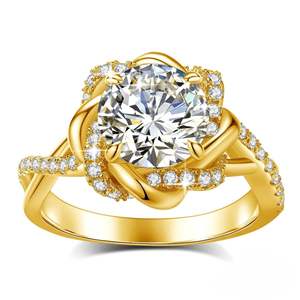 Anillo de Compromiso RITZIN con Moissanita de 3 Quilates, Estilo Elegante |   Plata de Ley 925 y Chapado en Oro Rosa |   Anillo de boda y de promesa para mujer - Product Image 5